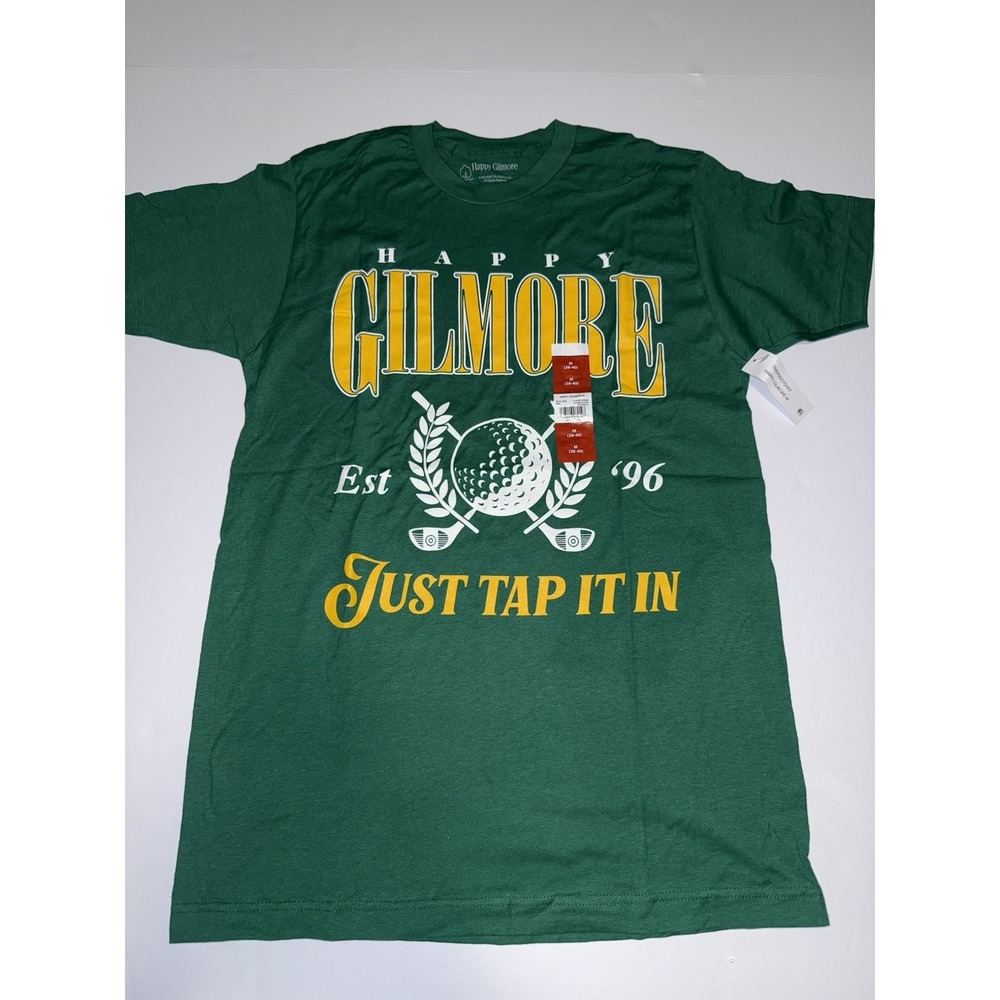 Happy Gilmore Men Medium T-Shirt Just Tap It In Golf Green Movie Cotton Tee NWT
